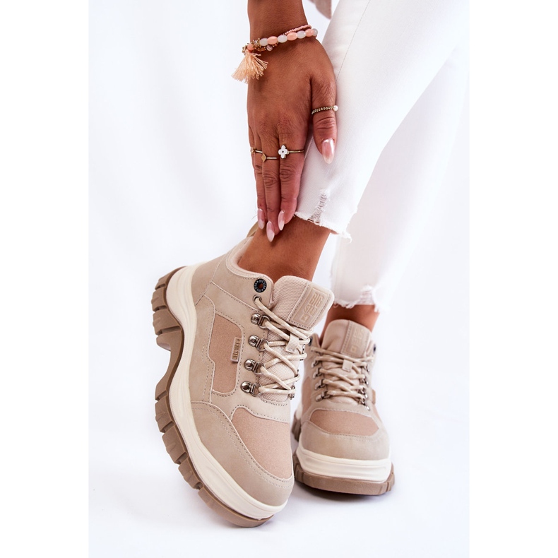 Dámská trekingová obuv Trappers Memory Foam Big Star Béžová KK274363 béžový 1 Dámská trekingová obuv Trappers Memory Foam Big Star Béžová KK274363 béžový 1