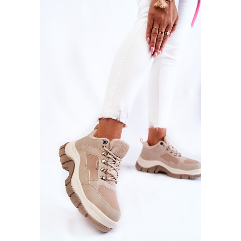 Dámská trekingová obuv Trappers Memory Foam Big Star Béžová KK274363 béžový 2 Dámská trekingová obuv Trappers Memory Foam Big Star Béžová KK274363 béžový 2