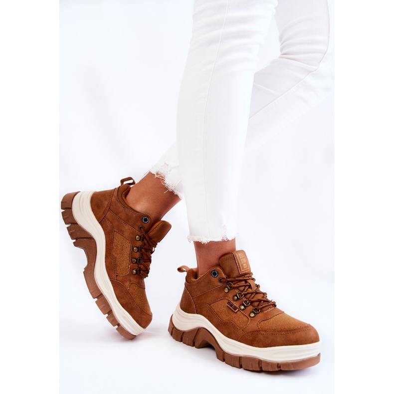 Dámská treková obuv Trappers Memory Foam Big Star KK274362 Hnědá hnědý 2