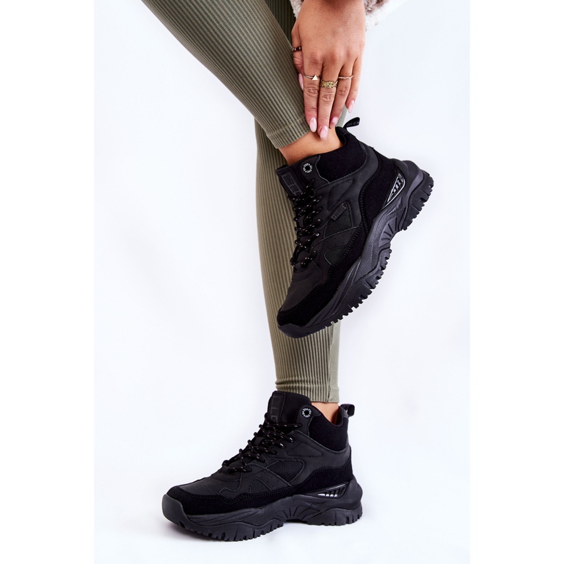 Dámská vysoká sportovní obuv Memory Foam System Big Star KK274356 Černá černý 1