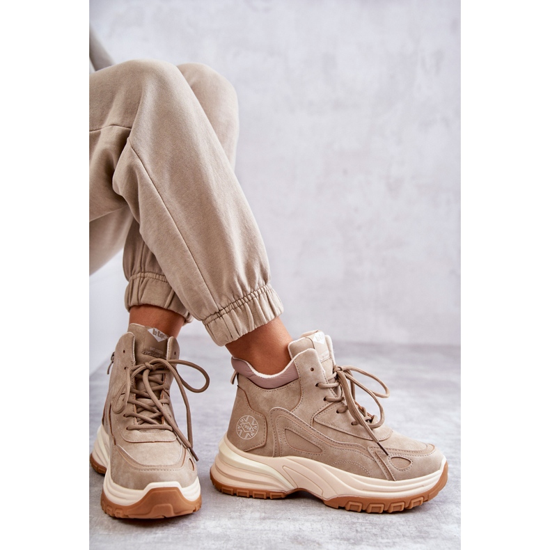 Turistické boty na platformě Lee Cooper LCJ-22-44-1352L Beige béžový 3