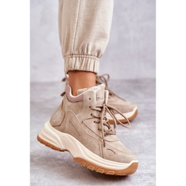 Turistické boty na platformě Lee Cooper LCJ-22-44-1352L Beige béžový 1