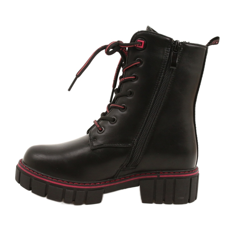 Evento Dámské boty pro Miss Eveno 22do23-5244 Black and Red Zip černý 1
