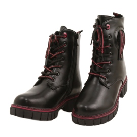 Evento Dámské boty pro Miss Eveno 22do23-5244 Black and Red Zip černý 2