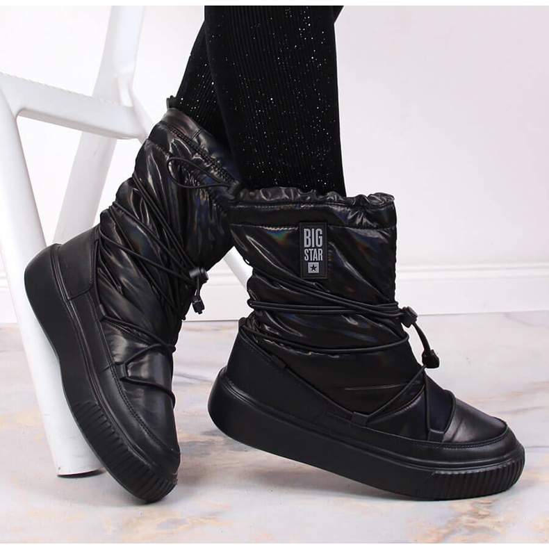 Sněhule metalické, nazouvací černé Big Star KK274193 černá 1