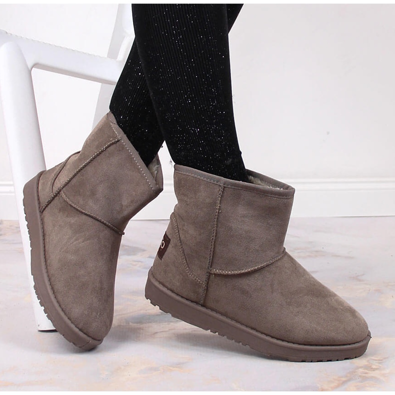 News Dámské eskymácké boty se zatepleným semišem NOVINKA hnědý 1