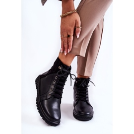 Sergio Leone Dámské Kozačky Na Černé Platformě Kristin černý 1