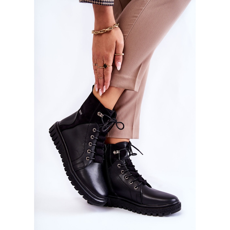 Sergio Leone Dámské Kozačky Na Černé Platformě Kristin černá 2