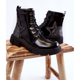 PE1 Dětské lakované kozačky na zip Černé Yukko černá 2 PE1 Dětské lakované kozačky na zip Černé Yukko černá 2