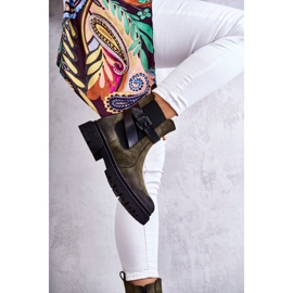 FE1 Dámské zateplené boty Jodhpur boty s páskem Zelená Jose M619 3