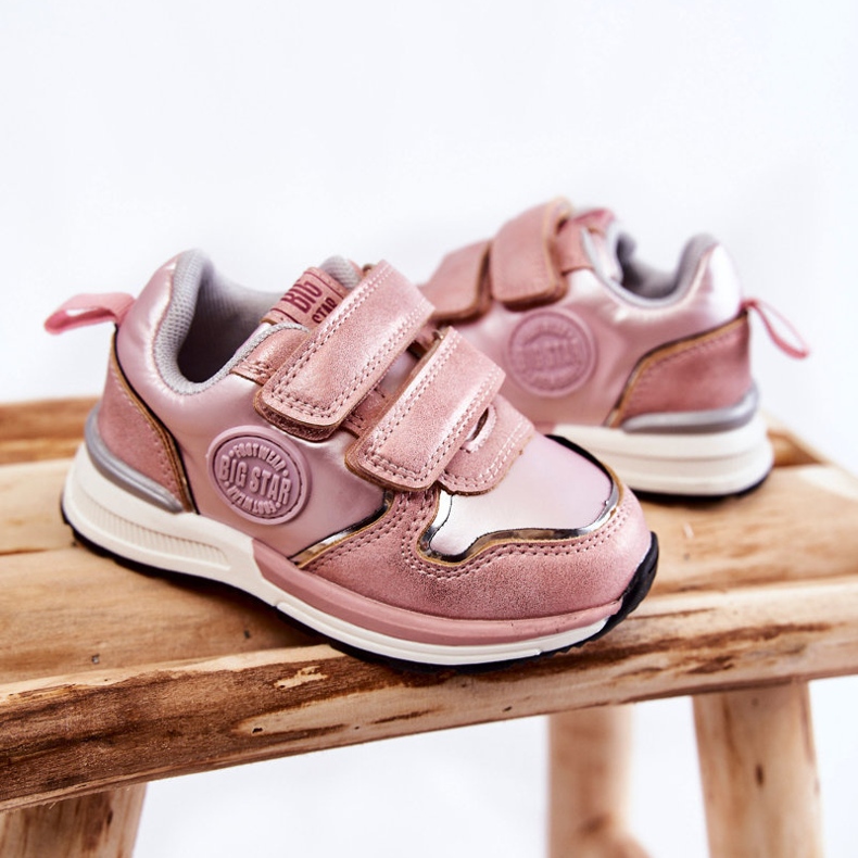 Dětská sportovní obuv Velcro Memory Foam System Big Star KK374180 Pink růžový 2