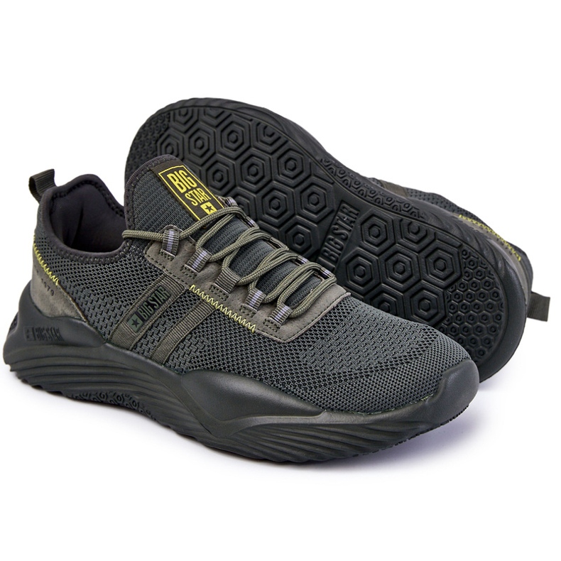 Pánské sportovní boty Memory Foam Big Star KK174256 Khaki zelená 1 Pánské sportovní boty Memory Foam Big Star KK174256 Khaki zelená 1
