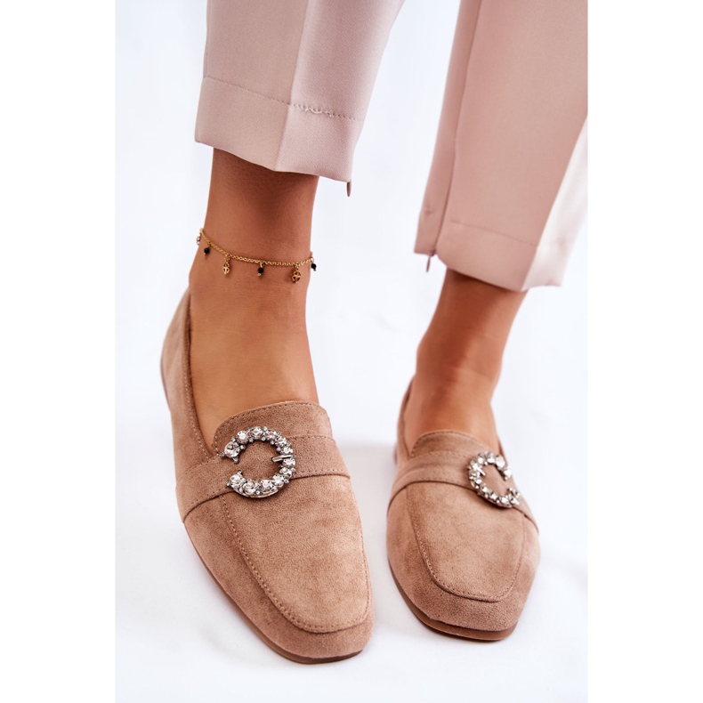 PS1 Klasické tmavě béžové semišové mokasíny od Hally béžový 1