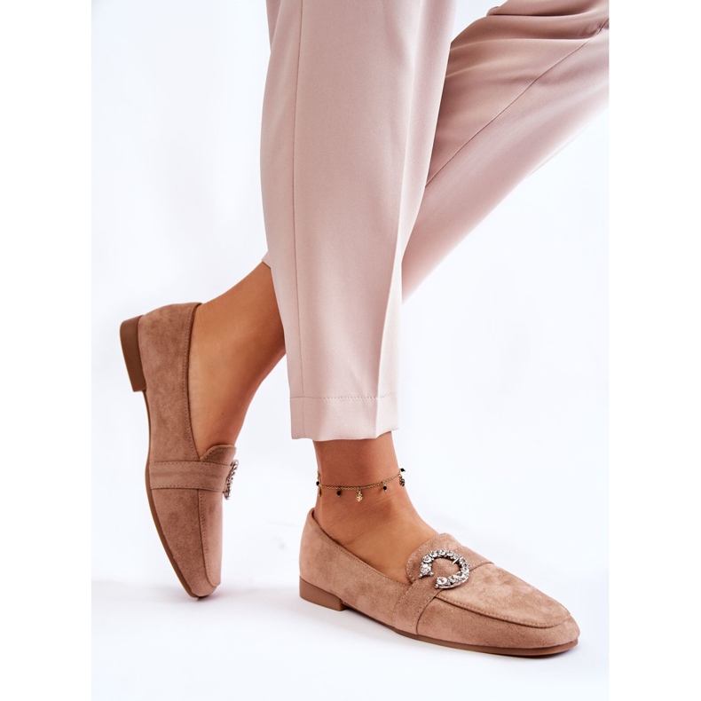 PS1 Klasické tmavě béžové semišové mokasíny od Hally béžový 2