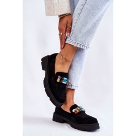 PS1 Dámské semišové mokasíny s ozdobou Black Karlott černá 2