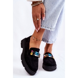 PS1 Dámské semišové mokasíny s ozdobou Black Karlott černá 1