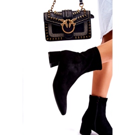 WD1 Semišové dámské vysoké kozačky Black Gloriss 8098-1 černá 2