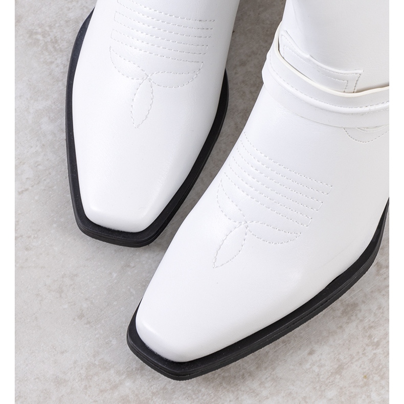 BM Bílé kovbojské boty Libiti bílý 1