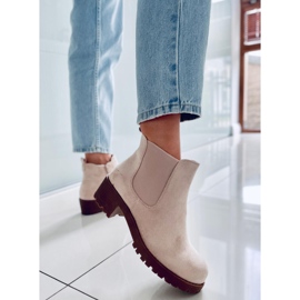 BM Chelsea boty na nízkém podpatku Laine Beige Suede béžový 1