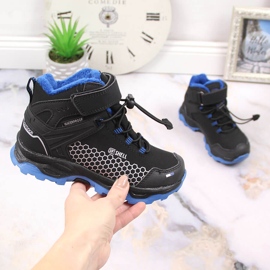 Dětské nepromokavé sněhule na suchý zip American Club AM904A černá 1