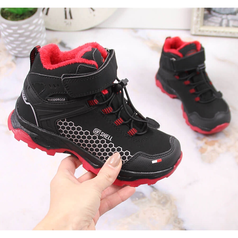 Dětské nepromokavé sněhule na suchý zip American Club AM904B černá 2