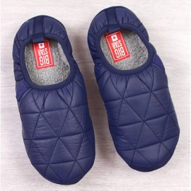 Pánské pantofle, zateplené gumičkou, tmavě modrá Big Star KK174364 námořnická modrá 1