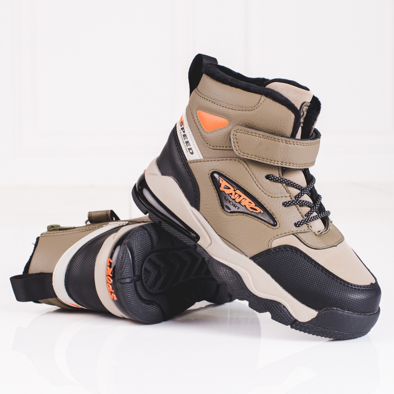 Šněrovací zateplené chlapecké kozačky Shelovet béžové béžový 1