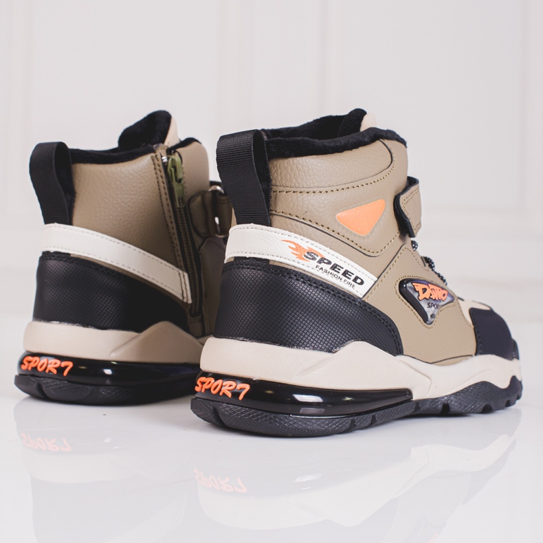 Šněrovací zateplené chlapecké kozačky Shelovet béžové béžový 2