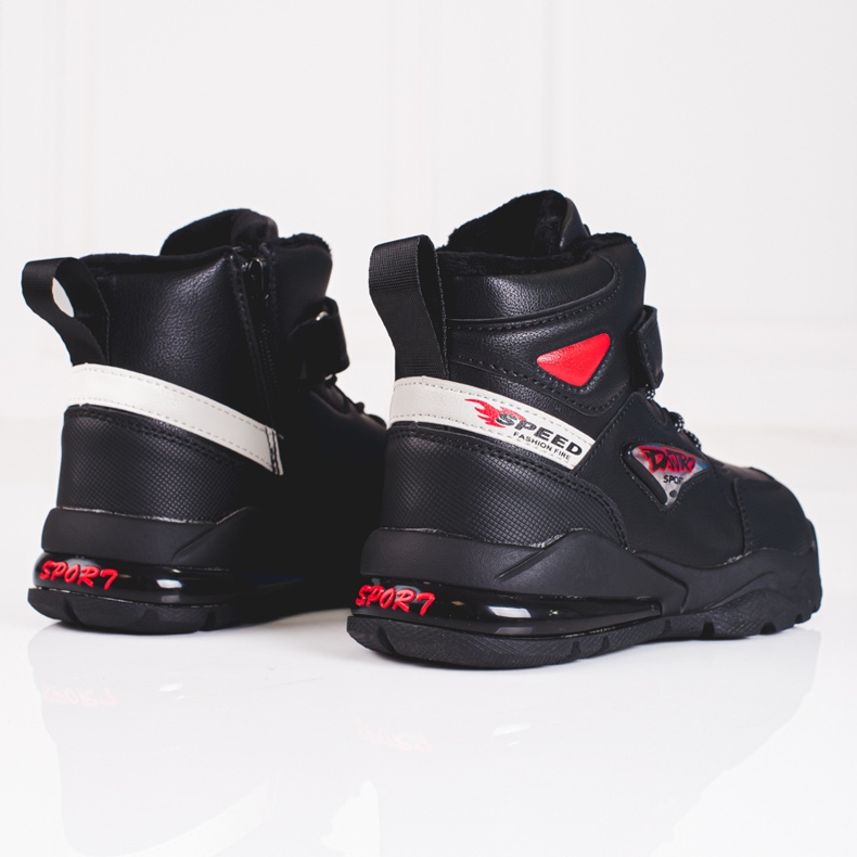 Černé zateplené kotníkové boty pro kluky černá 2