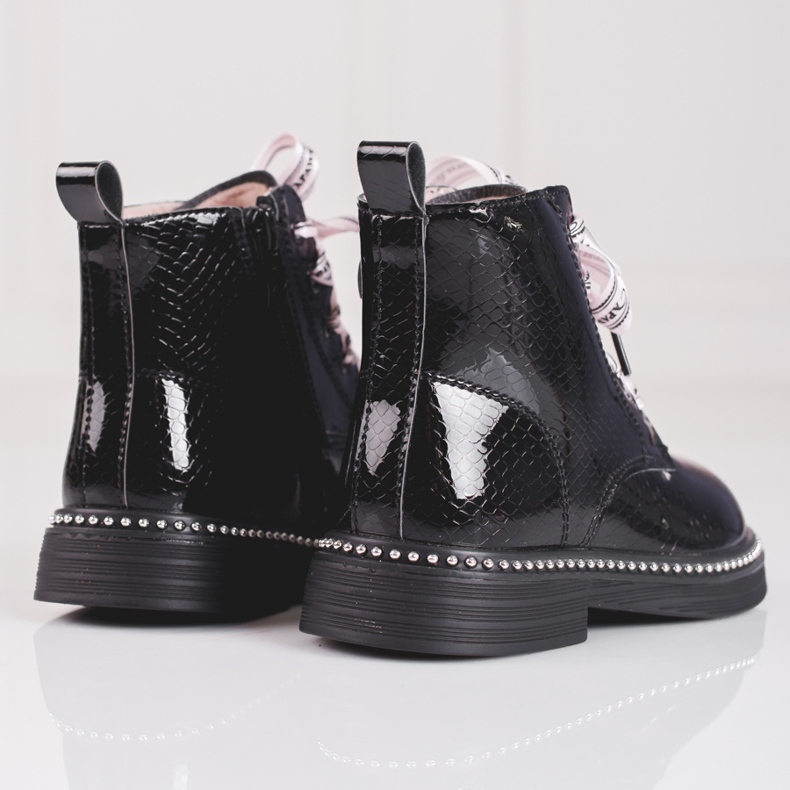 Elegantní černé holínky Shelovet pro dívky černá 1