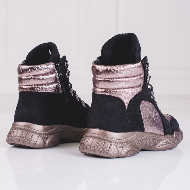 Dívčí kozačky na silné podrážce Shelovet černá 1