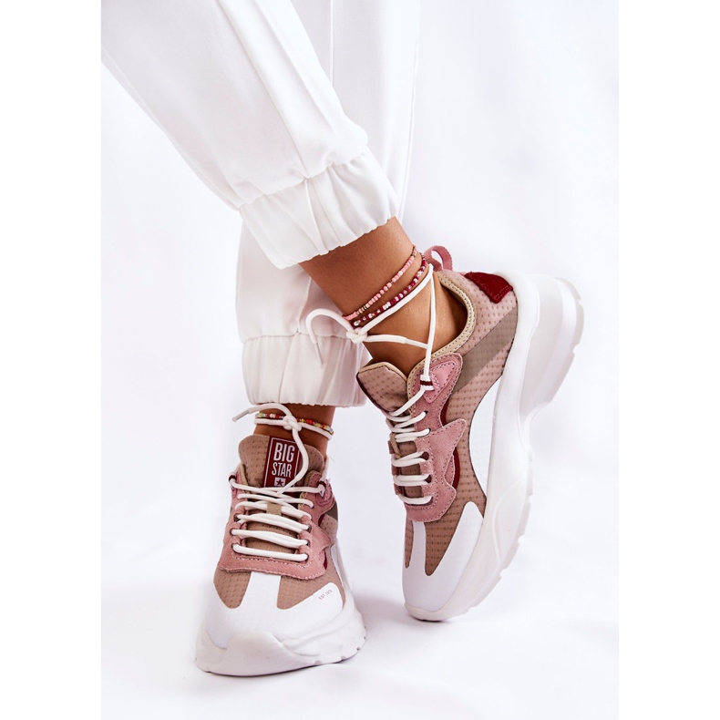 Dámská sportovní obuv Big Star KK274055 Béžová béžový bílý 2