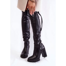 Lewski Shoes Kožené boty na botách Lewski 3245 černá platforma 1