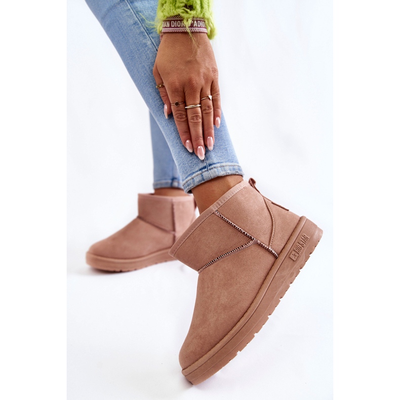 Dámské zateplené sněhule Big Star KK274293 Světle růžové růžový 2 Dámské zateplené sněhule Big Star KK274293 Světle růžové růžový 2