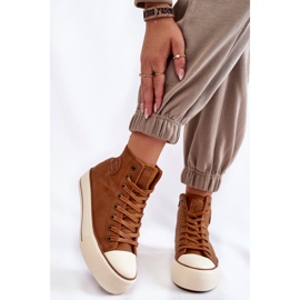 Dámské vysoké zateplené tenisky Big Star KK274171 hnědé hnědý 1