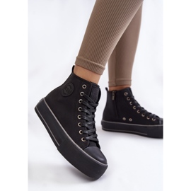 Dámské vysoké zateplené tenisky Big Star KK274173 Černé černá 1