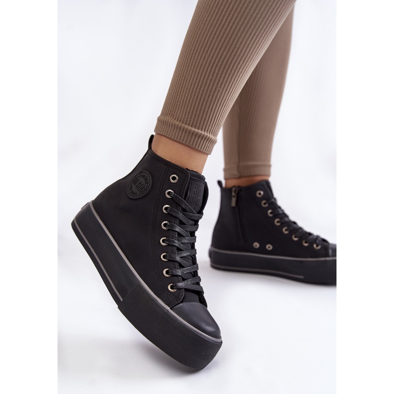 Dámské vysoké zateplené tenisky Big Star KK274173 Černé černá 1