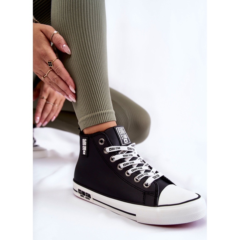 Klasické vysoké zateplené tenisky Big Star KK274598 černé černá 1