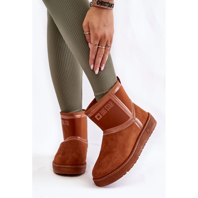 Dámské nazouvací boty do sněhu Big Star KK274612 Hnědé hnědý 1