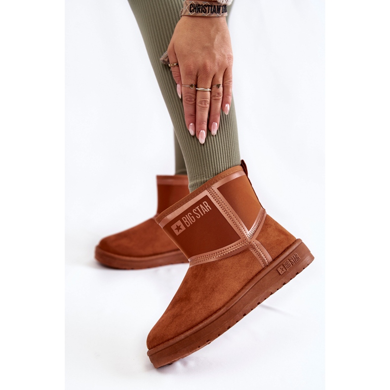 Dámské nazouvací boty do sněhu Big Star KK274612 Hnědé hnědý 2