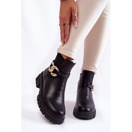 BM Dámské teplé kozačky s ozdobou Black Ruth černý 1