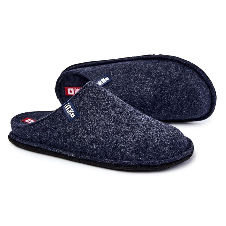 Klasické pánské pantofle Big Star KK176004 Navy Blue modrý 1