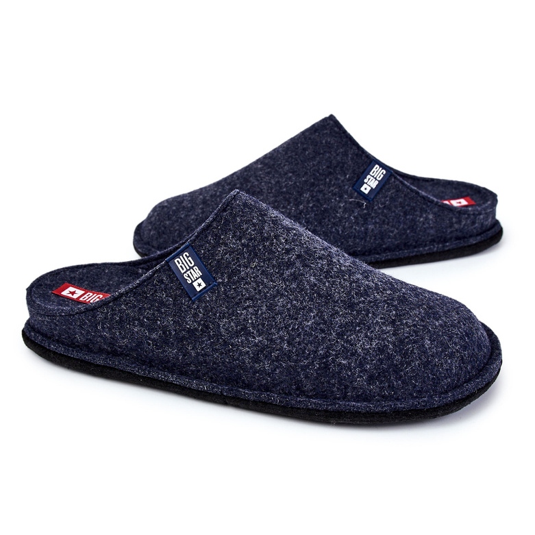 Klasické pánské pantofle Big Star KK176004 Navy Blue modrý 2