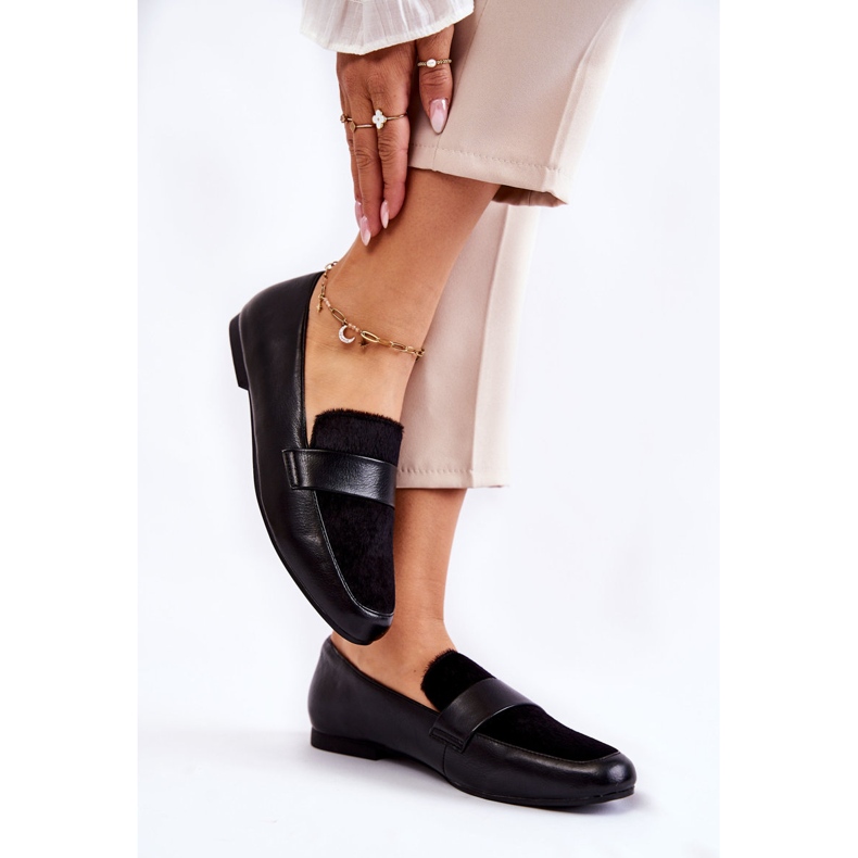 Dámské kožené mokasíny La.Fi 210018B-PUF Black černá 2