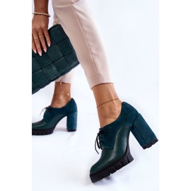 PA2 Módní semišové a kožené kozačky na platformě Green Carisa zelená 2