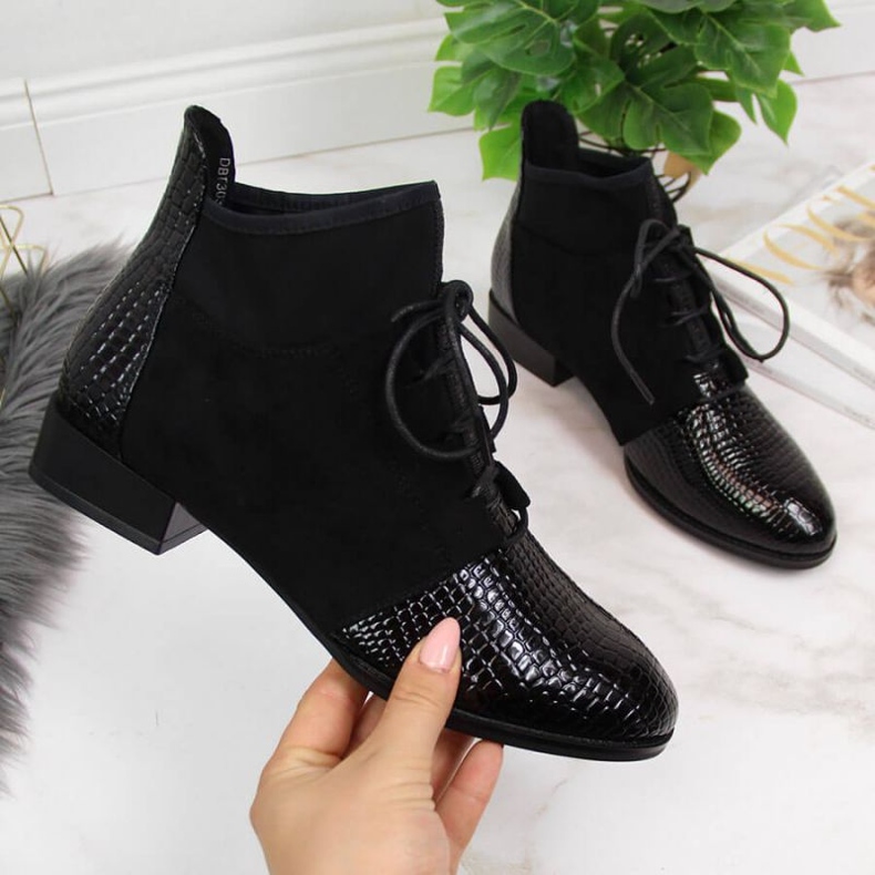 Boty zateplené hadí kůží Filippo W PAW267A černá 1