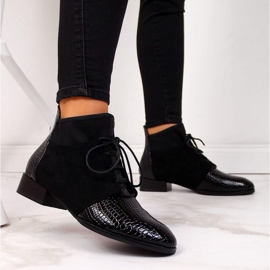 Boty zateplené hadí kůží Filippo W PAW267A černá 2