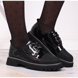 Kožené lakované boty Artiker W HBH37 černý 2