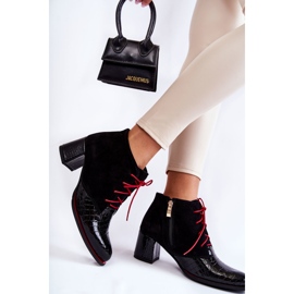 PA2 Dámské Kozačky Na Nízkém Podpatku černá Ebba 2