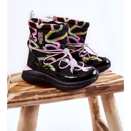 Dětské sněhule W Print Big Star KK374099 Černo-růžová černý 1